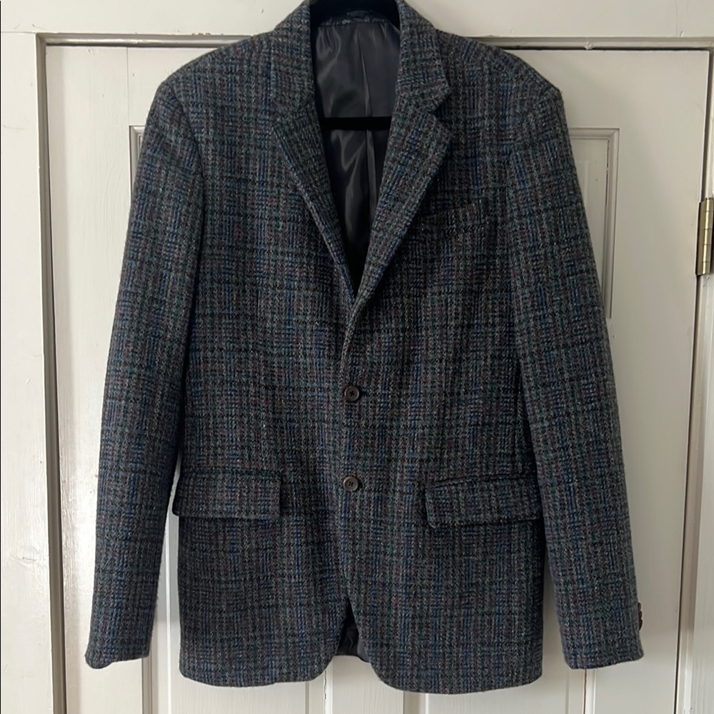 Vintage Tweed Studio Suit 100% Wool Men's Classic Plaid Blazer